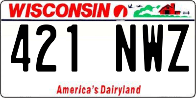 WI license plate 421NWZ