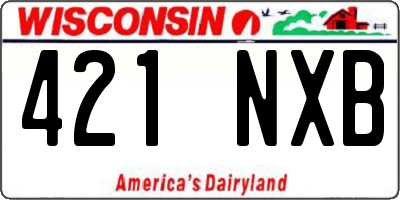 WI license plate 421NXB