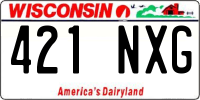 WI license plate 421NXG