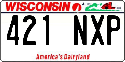 WI license plate 421NXP