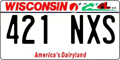 WI license plate 421NXS