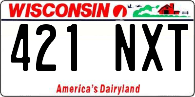 WI license plate 421NXT