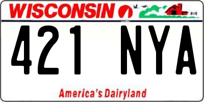 WI license plate 421NYA
