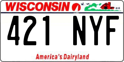 WI license plate 421NYF