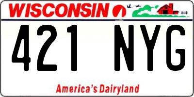 WI license plate 421NYG