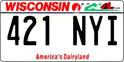 WI license plate 421NYI
