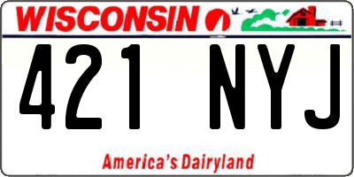 WI license plate 421NYJ