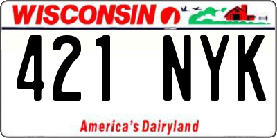 WI license plate 421NYK