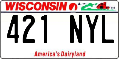 WI license plate 421NYL