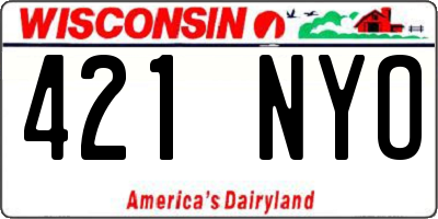 WI license plate 421NYO