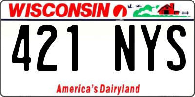 WI license plate 421NYS