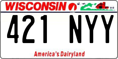 WI license plate 421NYY