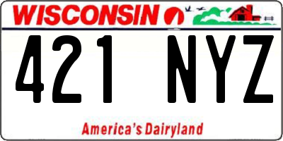 WI license plate 421NYZ