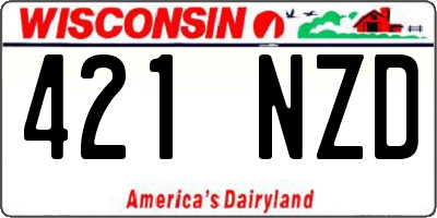 WI license plate 421NZD