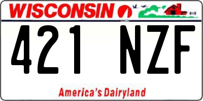 WI license plate 421NZF