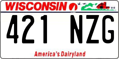 WI license plate 421NZG