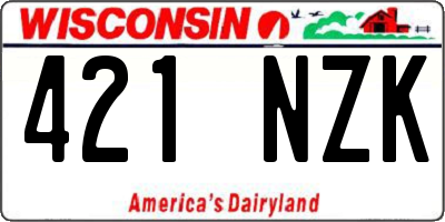 WI license plate 421NZK
