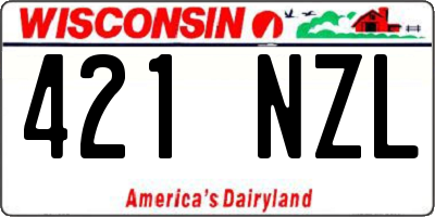 WI license plate 421NZL