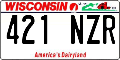 WI license plate 421NZR