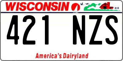 WI license plate 421NZS