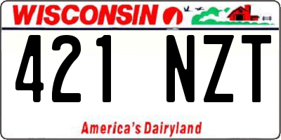 WI license plate 421NZT
