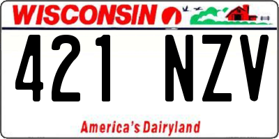 WI license plate 421NZV