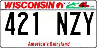 WI license plate 421NZY