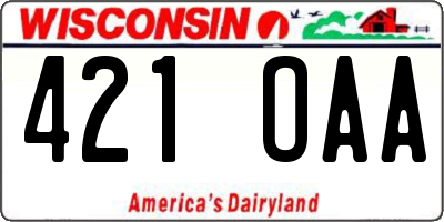 WI license plate 421OAA