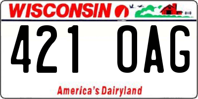 WI license plate 421OAG