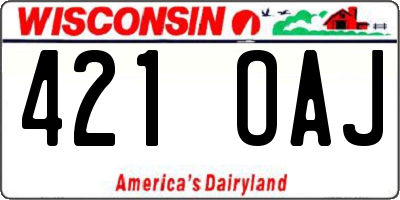 WI license plate 421OAJ