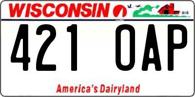 WI license plate 421OAP