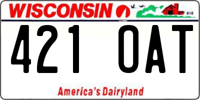 WI license plate 421OAT