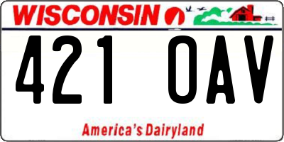 WI license plate 421OAV