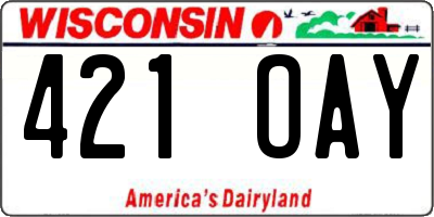 WI license plate 421OAY