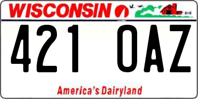 WI license plate 421OAZ