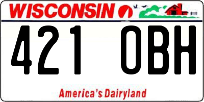 WI license plate 421OBH