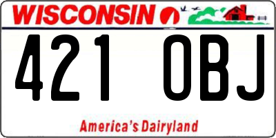 WI license plate 421OBJ