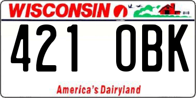 WI license plate 421OBK