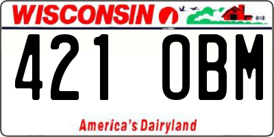 WI license plate 421OBM