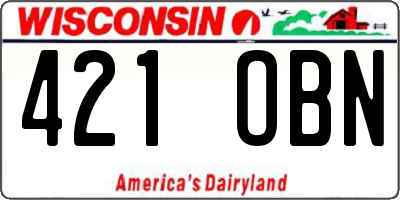 WI license plate 421OBN