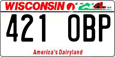 WI license plate 421OBP