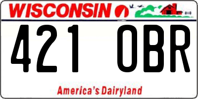 WI license plate 421OBR