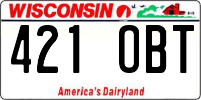 WI license plate 421OBT