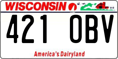 WI license plate 421OBV