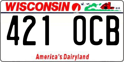 WI license plate 421OCB