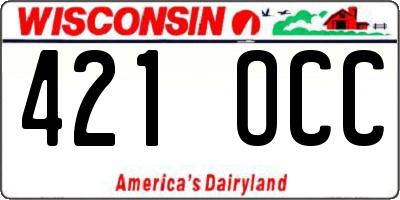 WI license plate 421OCC