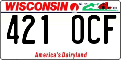 WI license plate 421OCF