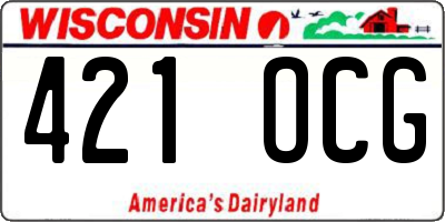 WI license plate 421OCG