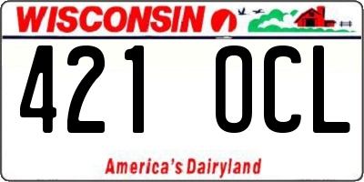 WI license plate 421OCL