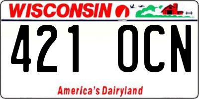 WI license plate 421OCN